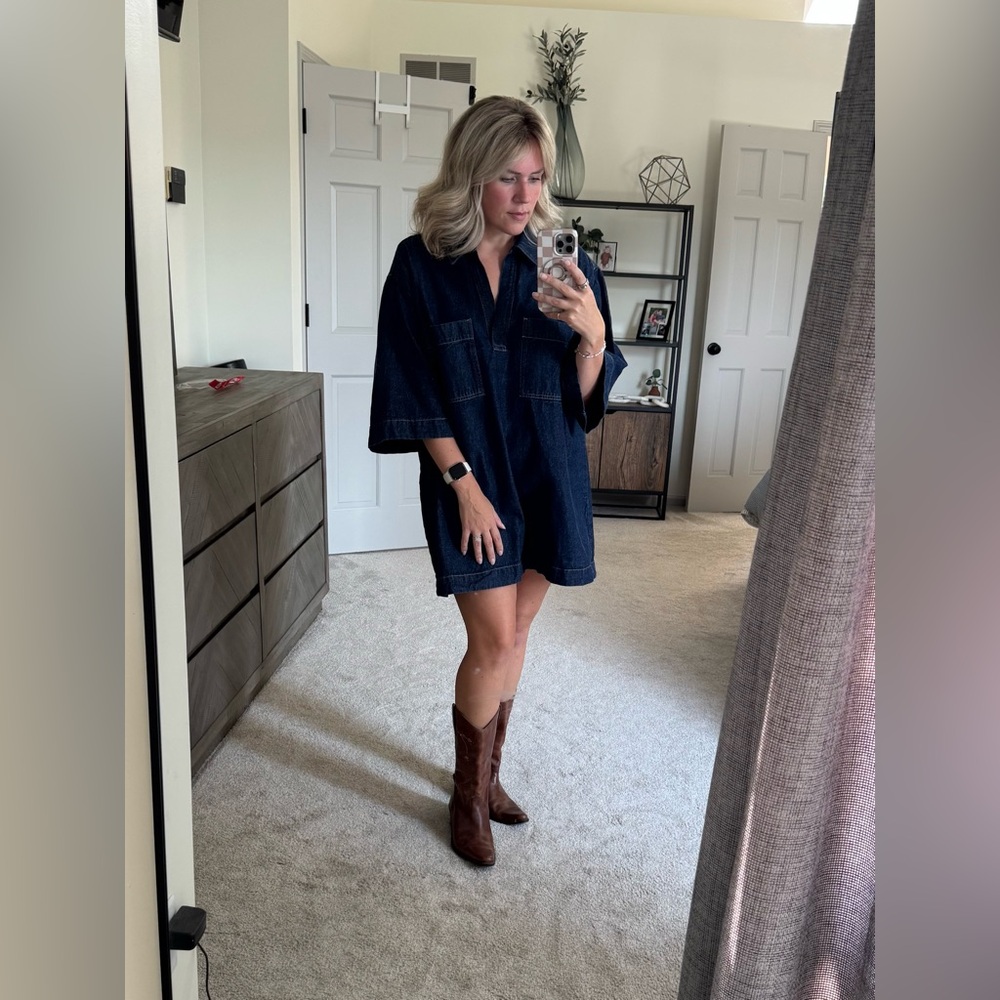 H&M Dark Blue Denim Dress